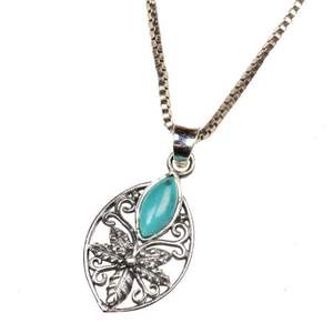 Vente en gros de bijoux pendentif traditionnel en argent Sterling 92.5, Design Jali Turquoise, cadeaux parfaits pour les mariages, noël - Product Image 1