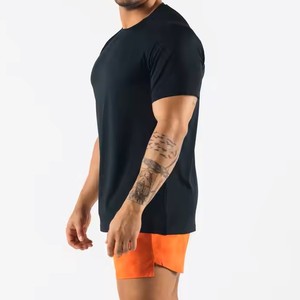 Nueva llegada de color sólido y de la mejor calidad de manga corta personalizada 100% algodón ligero 250Gsm tela de punto en blanco para hombres - Product Image 6