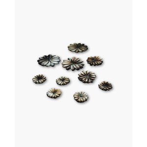 Botón de 2 agujeros de crisantemo negro MOP - Product Image 3