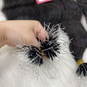 Venta al por mayor 1g Keratin Strip Nano Hair Extension en cabello humano de estilo ondulado natural con DHL UPS FEDEX Envío a Vietnam - Product Image 5