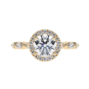 Labgrown y Natural Diamond Wedding Ring Set Banda de compromiso chapada en oro Circle Cut Joyería al por mayor - Product Image 2