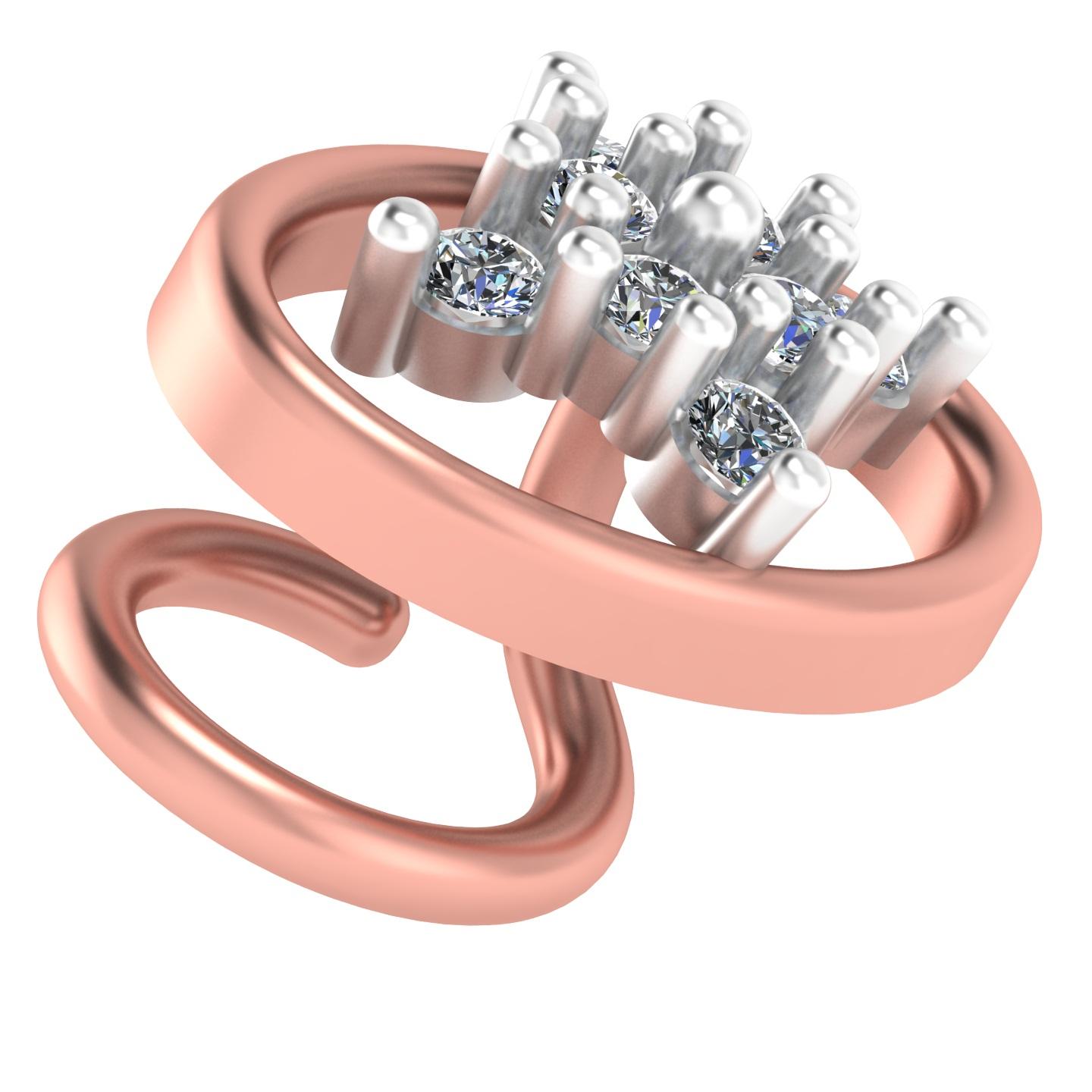 Sparkling 18K Fine Rose Gold Nose Pin for Women Modern Indian Nath