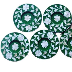 Elegantes y Clásicos Posavasos Ecológicos con Incrustaciones de Nácar de 10 mm de Grosor, Hechos a Mano, Diseñados para Mesas Elegantes, al por Mayor - Product Image 1