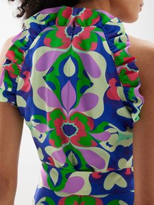 Vestido Maxi de Crepé con Estampado Floral, Talla XL, Estilo Casual para la Noche, Viscosa y Algodón, Sin Mangas, Estilo Sexy con Volantes Naturales - Product Image 4