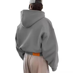 2025 haute qualité goutte épaule recadrée sweats à capuche décontracté ample 100% coton poids lourd 400 Gsm - Product Image 4