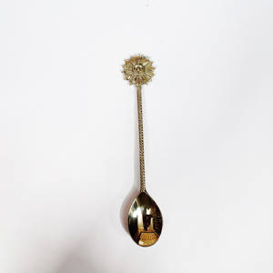 Cuillère à Dessert en laiton de conception de citron avec poignée côtelée vernis de haute qualité pour Restaurant hôtel maison mariage - Product Image 4