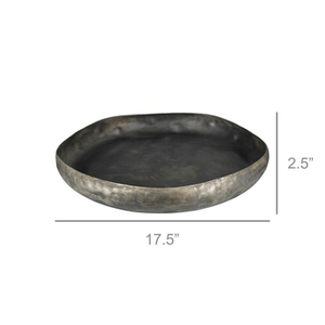 Plateau de service rond en aluminium avec finition plaquée marron Idéal pour le service de thé dans les hôtels et les restaurants par ACMI - Product Image 3