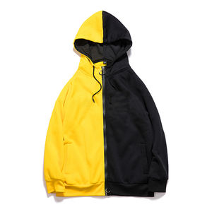 Hip Hop Algodón Cremallera Patchwork Hombres Sudadera con capucha - Product Image 1