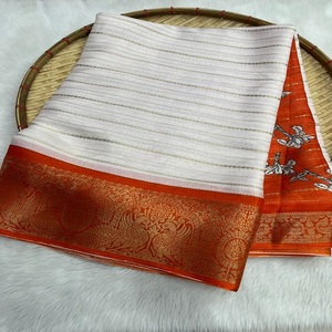 Sari Moderno de Diseño Indio en Viscosa para Mujer, de Secado Rápido, Elegante, para Fiestas, Festivales, Bodas, Estilo de Vida Saurya, Corte Regular, para Todos - Product Image 1