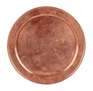 Plateau de service en cuivre forme ronde couleur or rose 100% plateau en cuivre de meilleure qualité taille personnalisée - Product Image 1