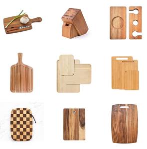 Planche à découper en bois d'acacia faite à la main tendance 15x9 pouces |   Planche à découper en bois épais avec poignée |   Utilisation en cuisine et dans les restaurants - Product Image 3