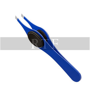Pinzas profesionales de punta inclinada para cejas, accesorios para pestañas de acero en varios colores - Product Image 5