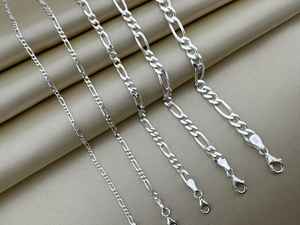 Chaîne Figaro en argent sterling 925 d'excellente qualité pour hommes et femmes Designer fait à la main Design classique à la mode Taille personnalisée - Product Image 3