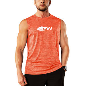 Débardeur sans manches en coton pour hommes en polyester, disponible en couleurs unies, idéal pour l'impression de vêtements de sport de marque - Product Image 1