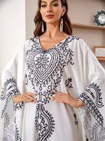 Abaya Dubaï 2026, robe élégante de luxe imprimée et brodée, robe de soirée pour femmes, robe d'Aïd