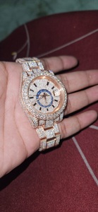 VVS Moissanite Rose Gold para Swiss Collection Reloj Hip Hop de lujo para hombres Diamante brillante Acero inoxidable antiguo ETA Cuarzo - Product Image 2