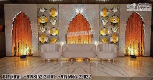Fiesta pakistaní, decoración de escenario, paneles de fondo, arcos, aspecto real, marco de espejo atractivo, marcos de espejo de fondo de boda personalizados - Product Image 4