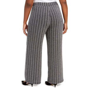 Collezione JM: Pantaloni a Gamba Larga a Vita Alta per Donna, Taglia Extra Large, Vestibilità Ampia per l'Autunno, Logo Metallizzato - Product Image 2