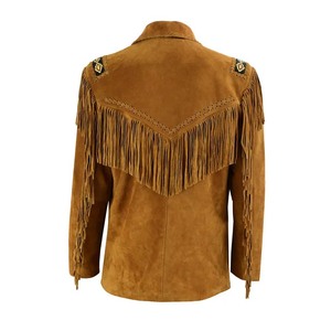 100% Original élégant Cowboy veste en cuir hommes haute rue Style occidental col montant fermeture éclair hiver OEM Service disponible - Product Image 2