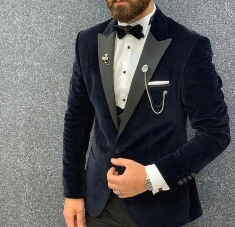 Elegantes königliches blaues Hochzeitsbrautkleidung Herrenanzüge italienisches Design Hochzeit Trauzeugen-Tuxedos Slim-Fit 3-teiliges Set Anzüge für Männer