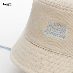 Twillsports RY-4738 100% Cotton Unisex Casual Bucket Hat Custom Embroidered Logo <b>Black</b> Beech <b>String</b> Daily Use Summer Cartoon - Product Image 2