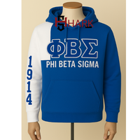Sweatshirt Musim Gugur Anti-Pilling Polos Berwarna Solid Terlaris Phi Beta Sigma Biru Putih dengan Patch Chenille Bordir 2D 1944