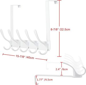 Stainless Steel <b>Over</b> the <b>Door</b> Hook <b>Hanger</b> Heavy Duty Holder for Hanging Towels, <b>Coats</b> Hats Robes & Clothes - Product Image 4