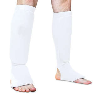 Muay Thai <b>Shin</b> Guard Leg Protection Genuine Leather PU <b>Shin</b> <b>Pads</b> Custom Logo Boxing MMA Guards Safety Gear Made In Pakistan - Product Image 6