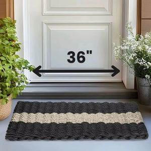 Paillasson en corde texturée fait à la main pour l'entrée, améliorant l'efficacité du nettoyage des chaussures et l'hygiène de l'entrée - Product Image 1