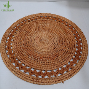 Handmade Natural <b>Woven</b> Rattan Round <b>Placemat</b> With Wholesale Price Handicraft From Vietnam - Product Image 1