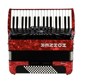 Acordeón Cromático BRAVO III 72 Original, Color Rojo Perla + Bolsa y Correa - Product Image 1