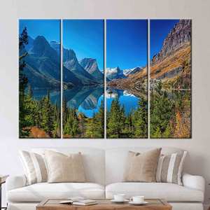 Toile encadrée 4P Gallery : vue sur le lac Saint-Mary et l'île des oies sauvages, 4P-Gallery Wrapped - Product Image 1