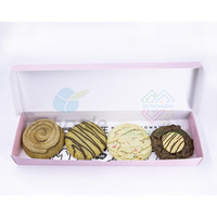 Boîte d'emballage pour biscuits avec impression de logo personnalisée, boîte à biscuits en papier rose, emballage pour un seul biscuit