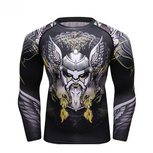 Rashguard de Poliéster para Fitness, Personalizado con Impresión, Transpirable, de Secado Rápido, para MMA, con Logotipo Personalizado, de Alta Calidad para Hombre, Servicio de Diseño Gratuito - Product Image 1