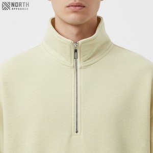 Haute qualité femmes col rond 100% coton polaire couleur unie à manches longues pas cher prix vêtements vêtements élégant sweat - Product Image 4