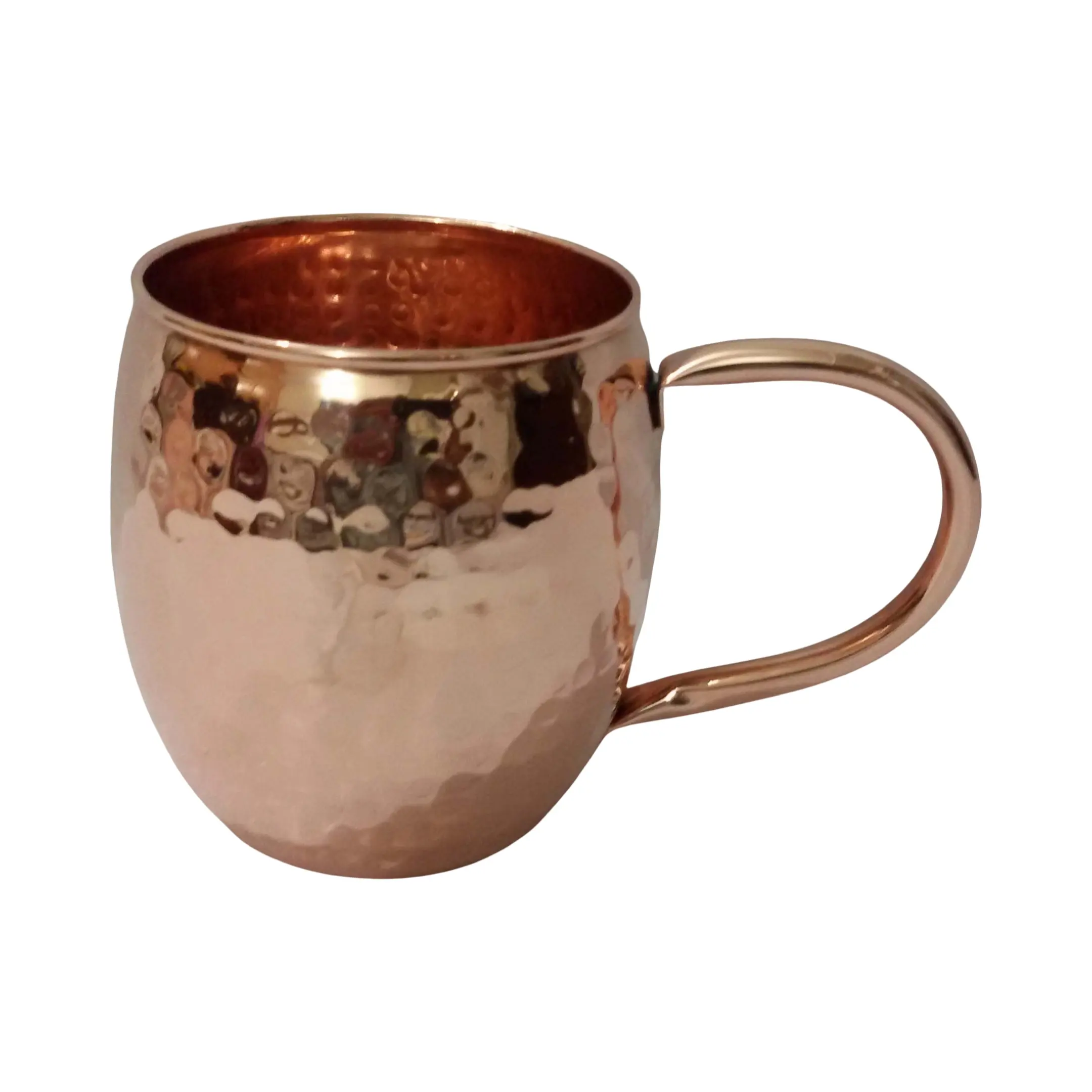 Caneca de cobre 100% moscovita caneca martelada com alças rebitadas suaves e clássicas canecas personalizadas em ouro rosa