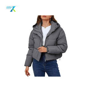 Veste courte matelassée en peau de mouton tricotée en toile pour femmes, hiver, à capuche, boutons recouverts, courte, chaude, matelassée, vêtements d'extérieur - Product Image 6