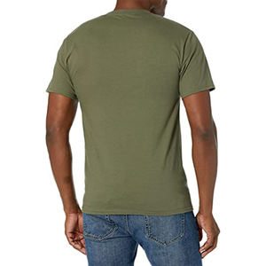 Camiseta de algodón de corte moderno para hombre, color liso, informal, producción de ropa OEM, camisetas para hombre - Product Image 2