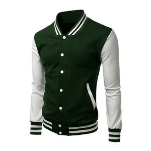 Chaqueta de béisbol Varsity para hombre de talla grande a la moda, chaqueta Collage de lona de estilo único, chaqueta universitaria con parche en blanco bordado 3D - Product Image 1