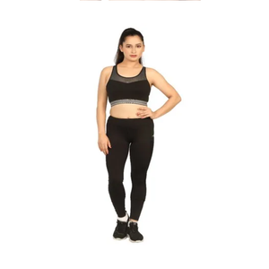 Ensemble de sport confortable pour femme, élégant, couleur unie, respirant, en spandex/polyester, vêtements de sport à taille haute élastique pour l'entraînement sportif - Product Image 6