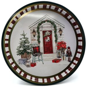 ต้นคริสต์มาสสีเขียวถาดเสิร์ฟที่บ้านโลหะทรงกลม Ø315มม. การออกแบบศิลปะสมัยใหม่ที่สร้างสรรค์ทำจากทองแดงสำหรับห้องนั่งเล่นและงานเลี้ยง - Product Image 2