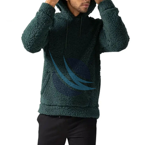 Bon tissu nouveauté personnalisé Sherpa moelleux polaire à capuche sweats lourds épais fourrure pull à capuche pour hommes - Product Image 1