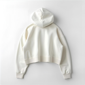 เสื้อสเวตเชิ้ตผ้าฟลีซแบบสั้นมีฮู้ดโอเวอร์ไซส์ผ้าคอตตอนแฟชั่นทรงหลวมใส่สบายมีตัวเลือก - Product Image 6