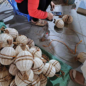 Việt Nam phong cách dân tộc thiểu số đám mây kẹo, trang trí, giỏ màu xanh trang trí giỏ trái cây giặt cho nhà sử dụng trang trí nhà máy - Product Image 4