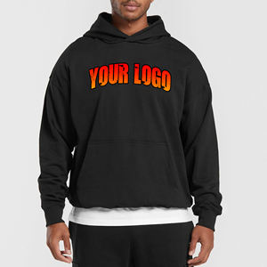 เสื้อครอปแบบมีฮู้ดและเสื้อสเวตเชิ้ตผ้าฟลีซ100% ผ้าฝ้ายมีฮู้ดให้ความอบอุ่นสำหรับผู้ชายขนาดพลัสไซส์ - Product Image 1