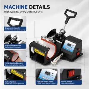 Máquina de Prensa de Calor <span class=keywords><strong>para</strong></span> Tazas de 11 oz, Impresora de Transferencia <span class=keywords><strong>por</strong></span> Sublimación <span class=keywords><strong>para</strong></span> Impresión de Logotipos Personalizados en Tazas, Uso en Pequeñas Empresas - Product Image 4