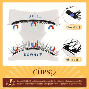 Ensemble de cils magnétiques 3D avec pince d'application - Kit de faux cils sans colle et sans alcool, facile à utiliser - Product Image 2
