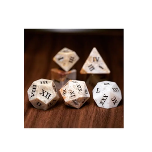 Dados de Piedra de Alta Calidad, Juego de Coral Blanco, Piedras Grabadas con Diseño Romano, Juego de Dados Personalizados, Dados de Cristal Vikingos, Mayorista - Product Image 6