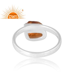 แหวนพลอยซิทรีนธรรมชาติทำจากเงินสเตอร์ลิง925เครื่องประดับออกแบบได้ตามต้องการของขวัญสำหรับผู้หญิงสำหรับผู้หญิง - Product Image 2