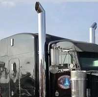 Embouts d'échappement chromés pour camions, style courbé, réduction de 8 pouces à 5 pouces de diamètre extérieur, pour pièces de camion